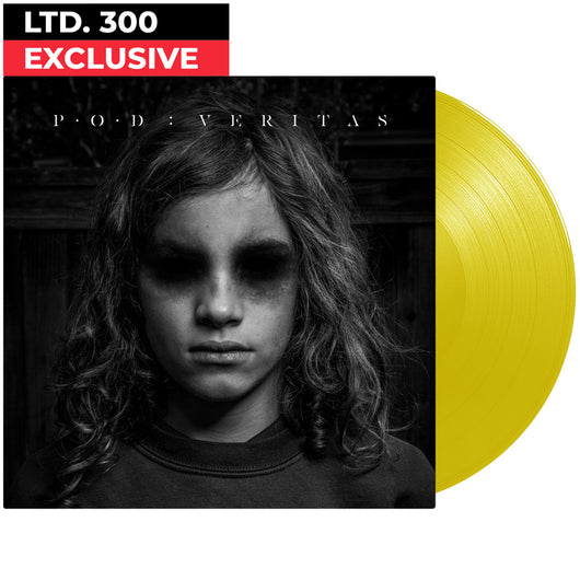 Yellow vinyl record album P.O.D. - VERITAS with dark moody cover, limited yellow edition