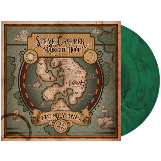 Vinyl album cover for Steve Cropper Midnight Hour Friendlytown with vintage map design