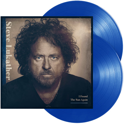 Blue vinyl record album featuring sepia-toned portrait of Steve Lukather, Toto guitarist